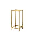 Unico Square Poseur Table with Gold Frame and Gold Top