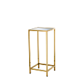 Unico Square Poseur Table with Gold Frame and Silver Top