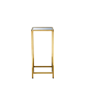 Unico Square Poseur Table with Gold Frame and Silver Top
