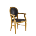 Chandelle Armchair in Gold with Brown Seat Pad