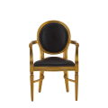 Chandelle Armchair in Gold with Brown Seat Pad