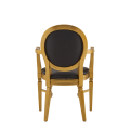 Chandelle Armchair in Gold with Brown Seat Pad