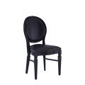 Chandelle Chair in Black with Brown Seat Pad
