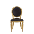 Chandelle Chair in Gold with Brown Seat Pad