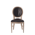 Chandelle Chair in Ivory with Brown Seat Pad