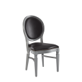 Chandelle Chair in Silver with Brown Seat Pad