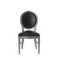 Chandelle Chair in Silver with Brown Seat Pad