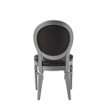 Chandelle Chair in Silver with Brown Seat Pad