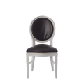 Chandelle Chair in White with Brown Seat Pad