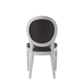 Chandelle Chair in White with Brown Seat Pad