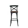 Coco Bar Stool in Black with Cane Work Seat Pad