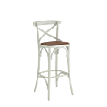 Coco Bar Stool in White with Cane Work Seat Pad