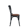 Coco Chair in Black with Cane Work Seat Pad