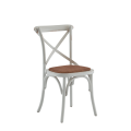 Coco Chair in White with Cane Work Seat Pad