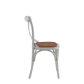 Coco Chair in White with Cane Work Seat Pad