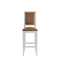 CKC Bar Stool in White with Caramel Seat Pad