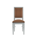 CKC Chair in White with Caramel Seat Pad