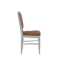 CKC Chair in White with Caramel Seat Pad
