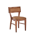 The Bogart Chair in Antique Wood with Caramel Seat Pad