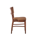 The Bogart Chair in Antique Wood with Caramel Seat Pad