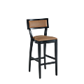 The Bogart Bar Stool in Black with Caramel Seat Pad