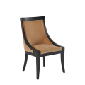 Sabrina Chair in Black with Caramel Velvet Seat Pad