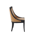 Sabrina Chair in Black with Caramel Velvet Seat Pad