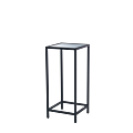 Unico Square Poseur Table with Black Frame and Silver Top