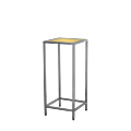 Unico Square Poseur Table with Stainless Steel Frame and Gold Top
