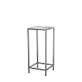 Unico Square Poseur Table - Stainless Steel Frame - Silver Top