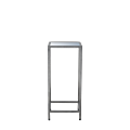 Unico Square Poseur Table - Stainless Steel Frame - Silver Top