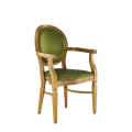 Chandelle Armchair in Gold with Chartreuse Green Seat Pad