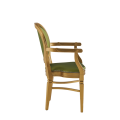 Chandelle Armchair in Gold with Chartreuse Green Seat Pad