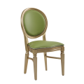 Chandelle Chair in Gold with Chartreuse Green Seat Pad