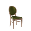 Chandelle Chair in Ivory with Chartreuse Green Seat Pad