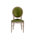 Chandelle Chair in Ivory with Chartreuse Green Seat Pad