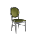 Chandelle Chair in Silver with Chartreuse Green Seat Pad