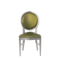 Chandelle Chair in Silver with Chartreuse Green Seat Pad