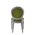 Chandelle Chair in Silver with Chartreuse Green Seat Pad