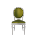 Chandelle Chair in White with Chartreuse Green Seat Pad