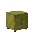 Rochelle Square Ottoman in Chartreuse Green Velvet