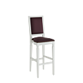 CKC Bar Stool in White with Claret Wine Seat Pad
