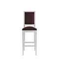 CKC Bar Stool in White with Claret Wine Seat Pad