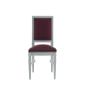 CKC Chair in White with Claret Wine Seat Pad