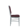 CKC Chair in White with Claret Wine Seat Pad