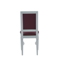 CKC Chair in White with Claret Wine Seat Pad