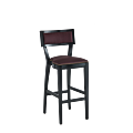 The Bogart Bar Stool in Black with Claret Wine Seat Pad