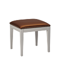 Divano Ottoman in White with Copper Seat Pad