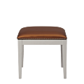 Divano Ottoman in White with Copper Seat Pad