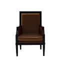 Havana Armchair in Black with Copper Seat Pad